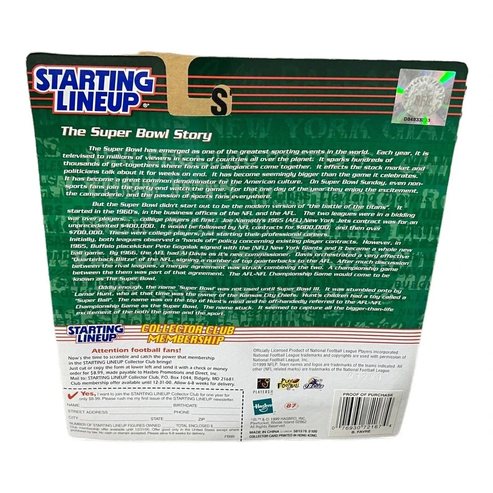 Brett Favre Starting Lineup Action Figure 1999-2000 Green Bay Packers NFL‎